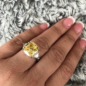 6 carat cubic zirconia yellow canary ring.